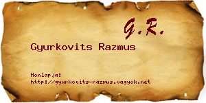 Gyurkovits Razmus névjegykártya